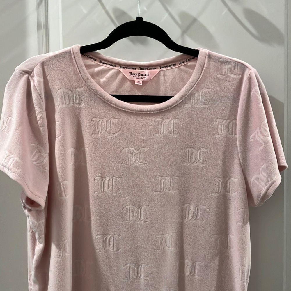 Juicy Couture Pink Relaxed Ribbed Short Sleeve Tee